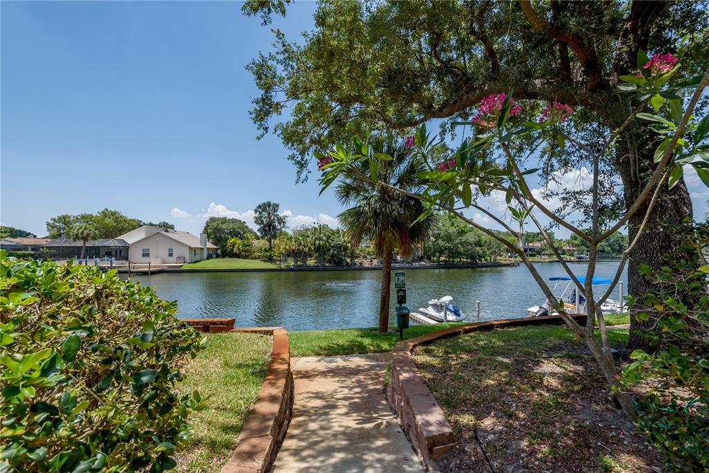 a view of a lake with houses