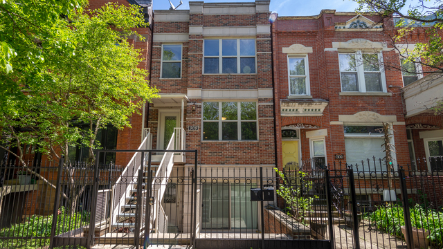 front view of a brick building