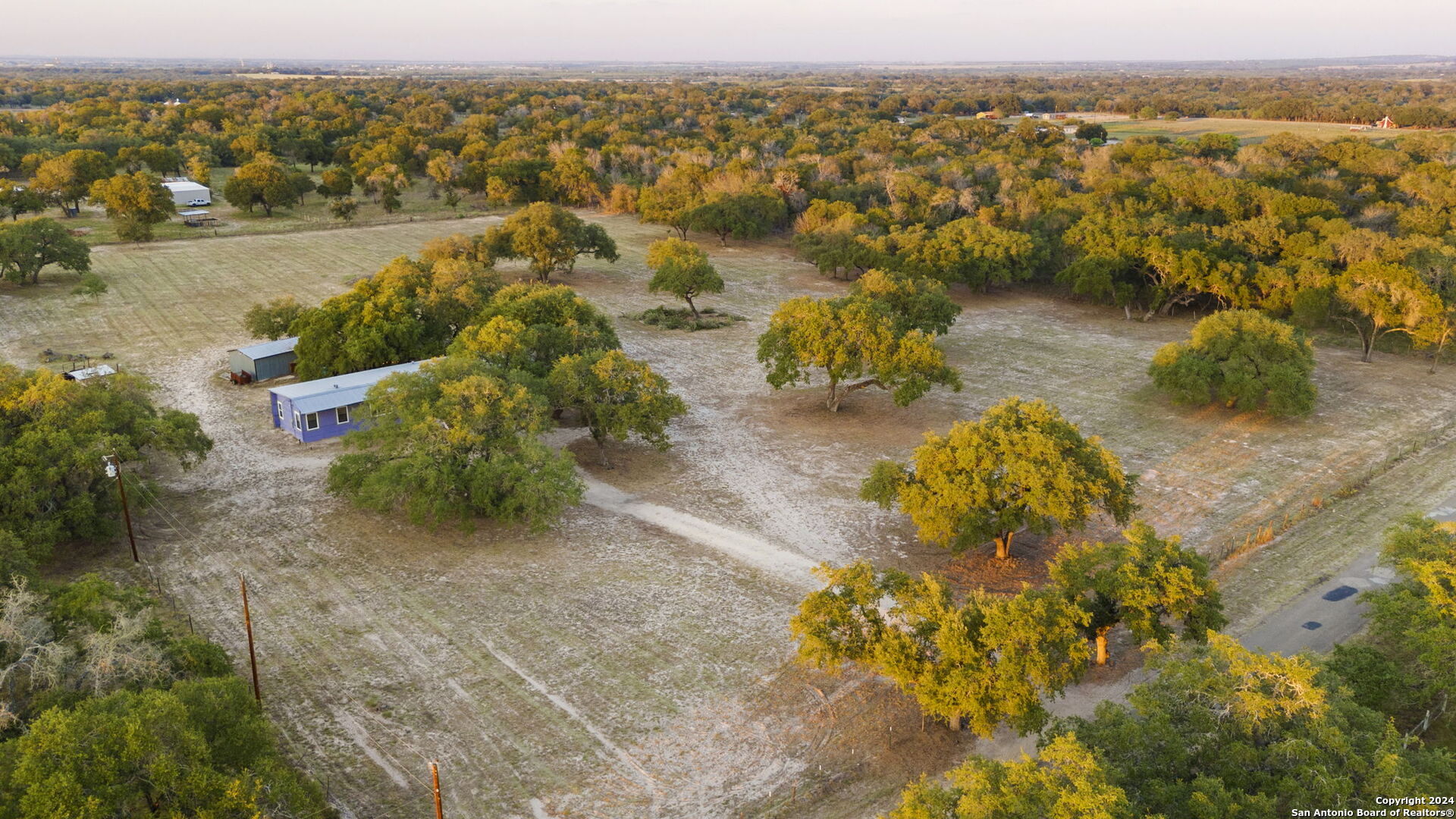 an aerial view of multiple house