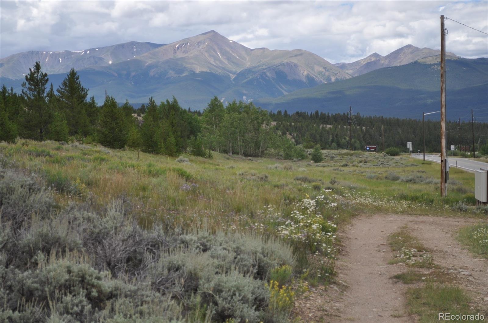 a view of an outdoor space with mountain view