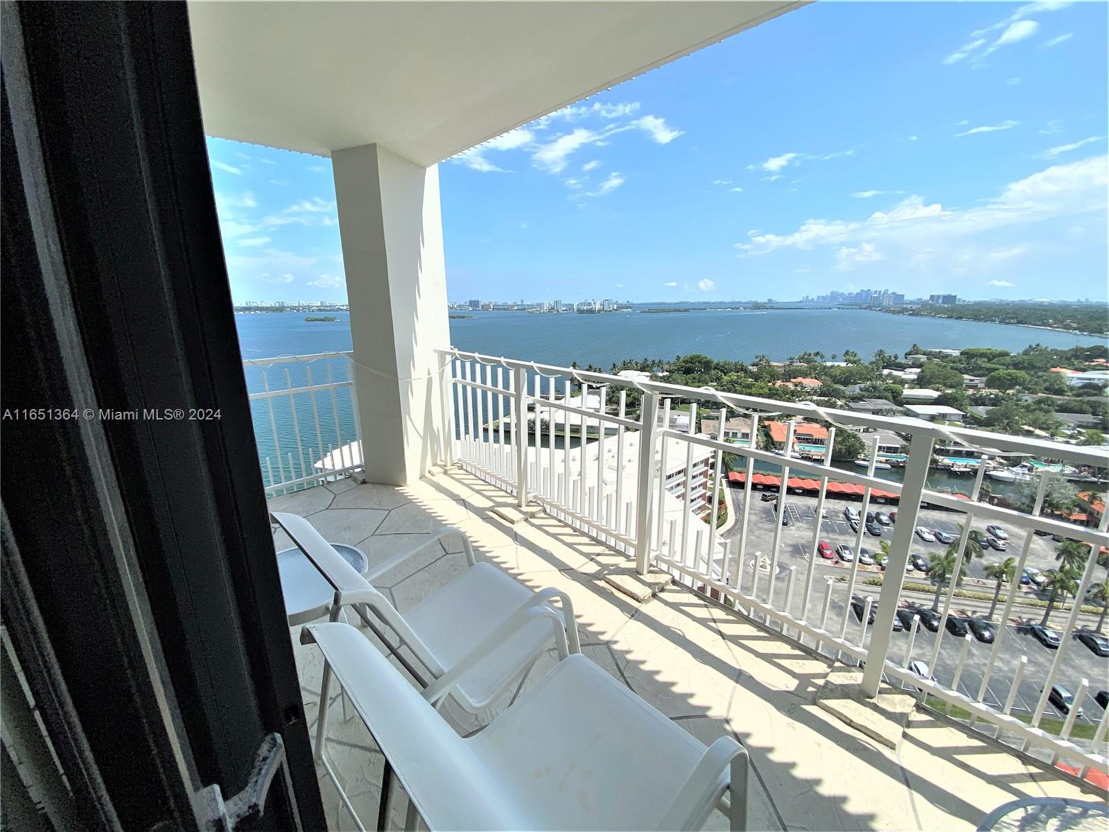 a view of balcony with city view