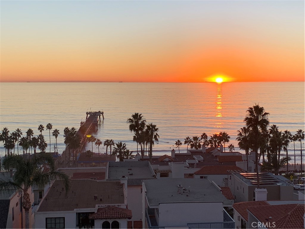 a view of a city and ocean view