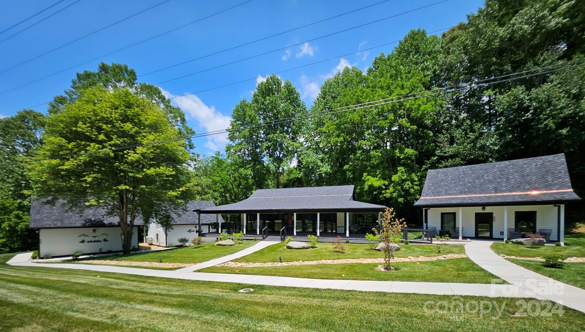 a view of a house with a swimming pool