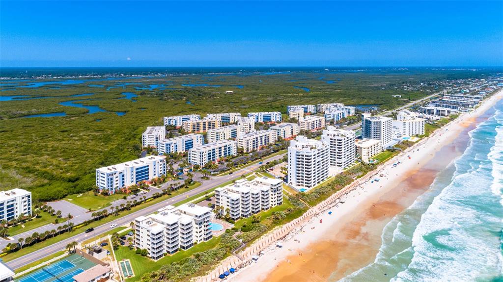 a view of ocean and city