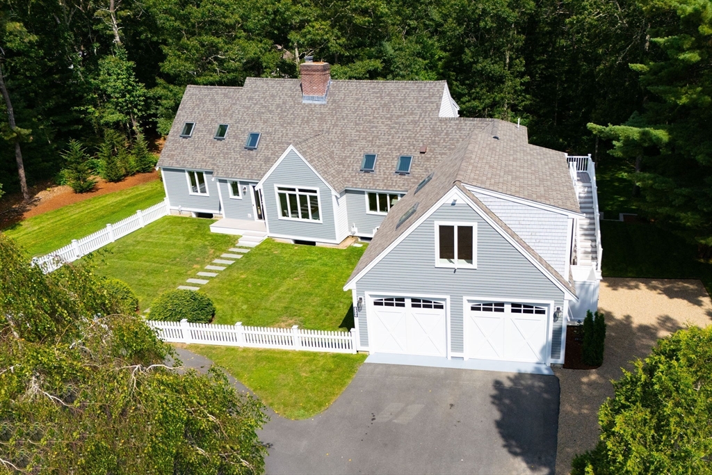 an aerial view of a house