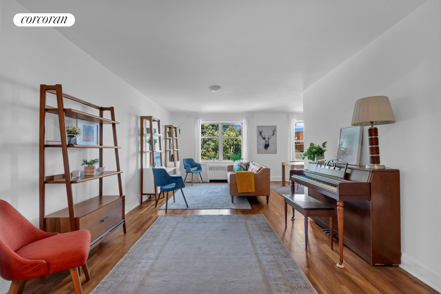 a living room with furniture or couch and a window