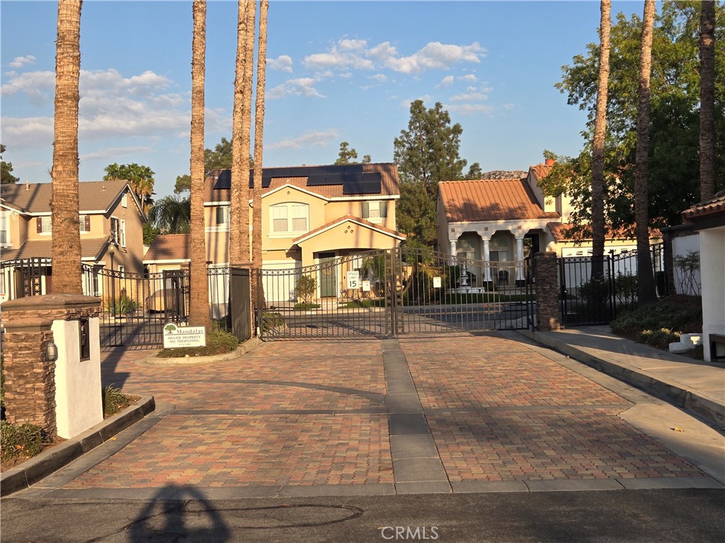 a view of a street with houses