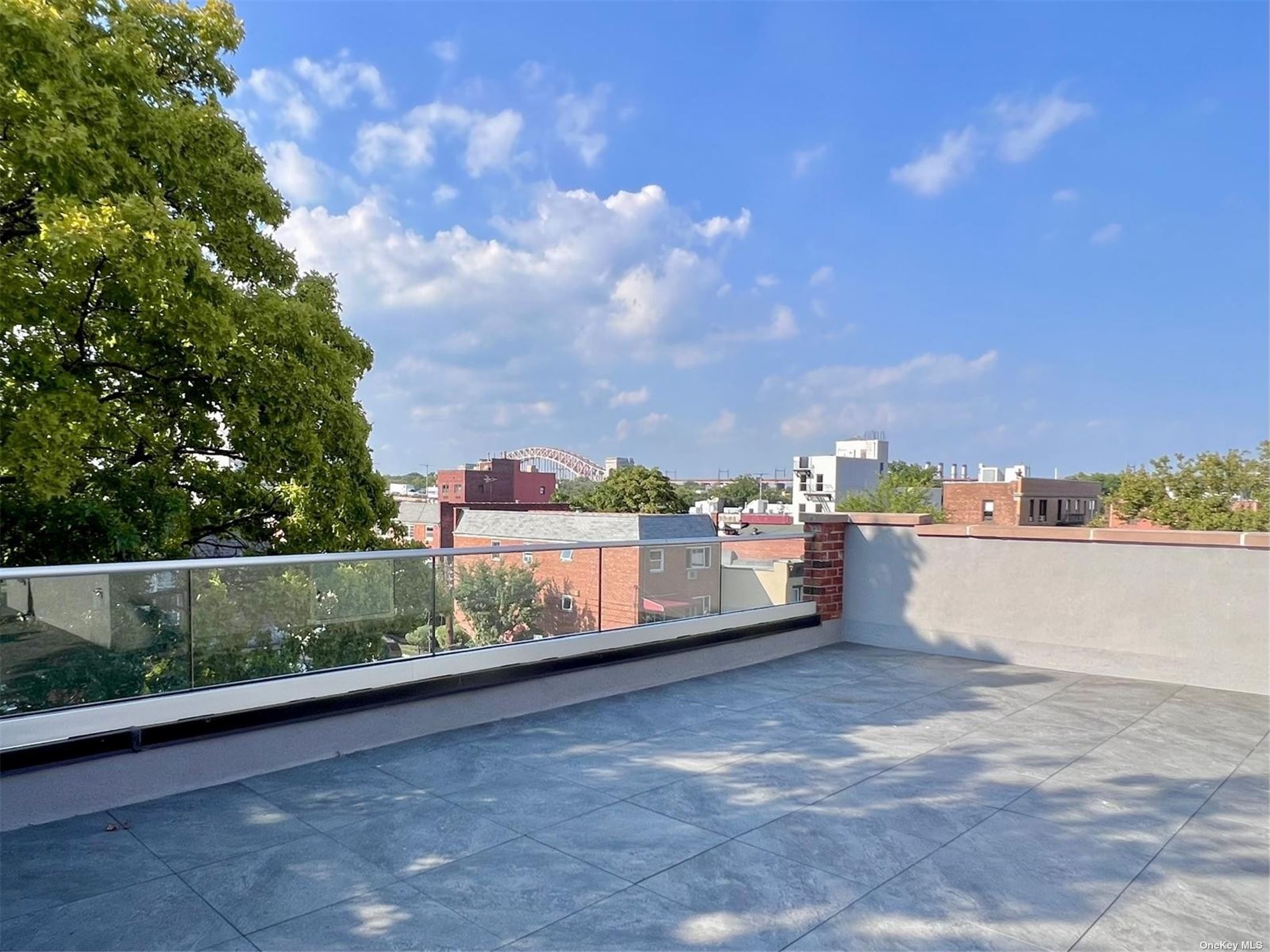 a view of a terrace with skyline