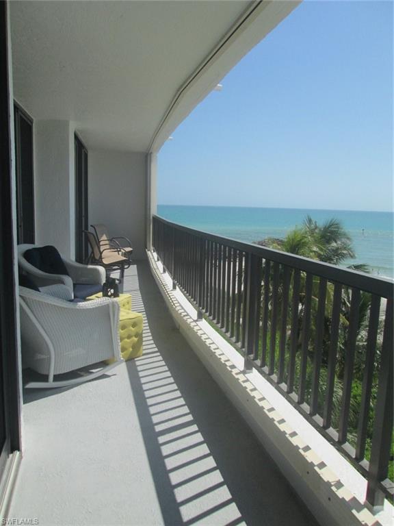 Balcony with a water view