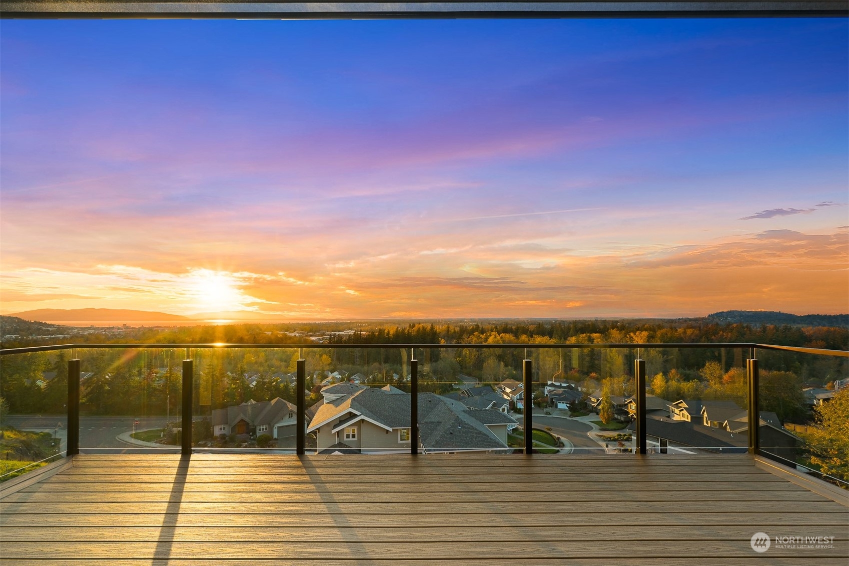 a view of a city from a balcony