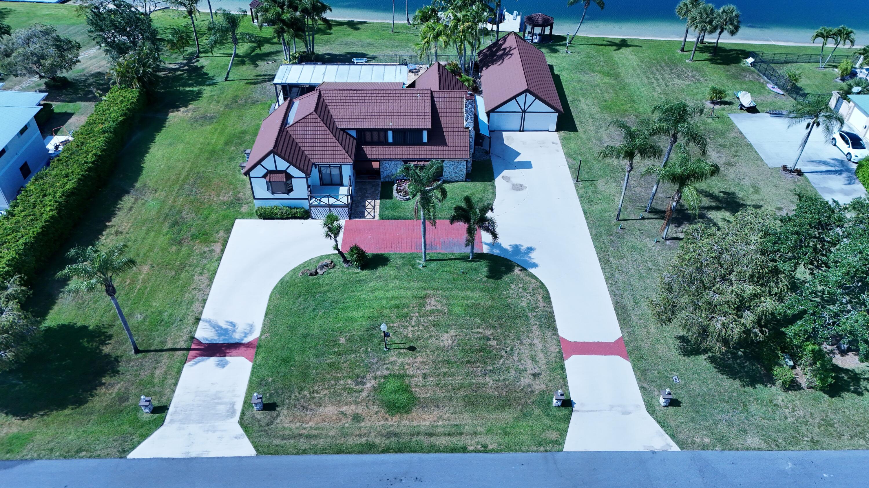 an aerial view of a house