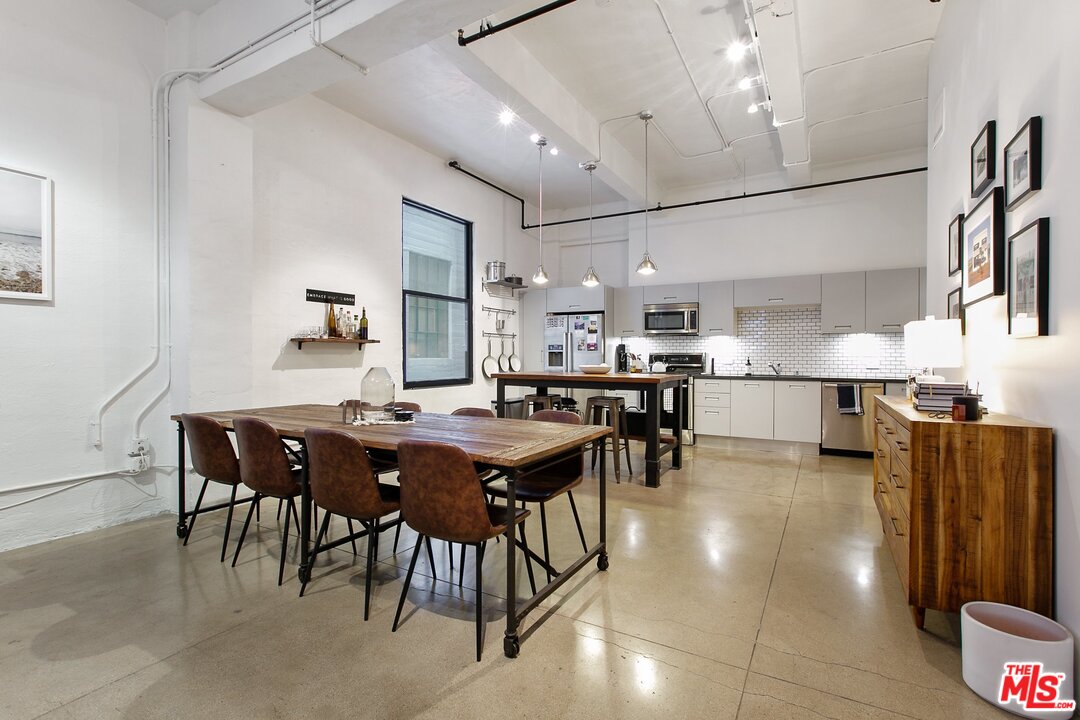 a view of a dining area with furniture