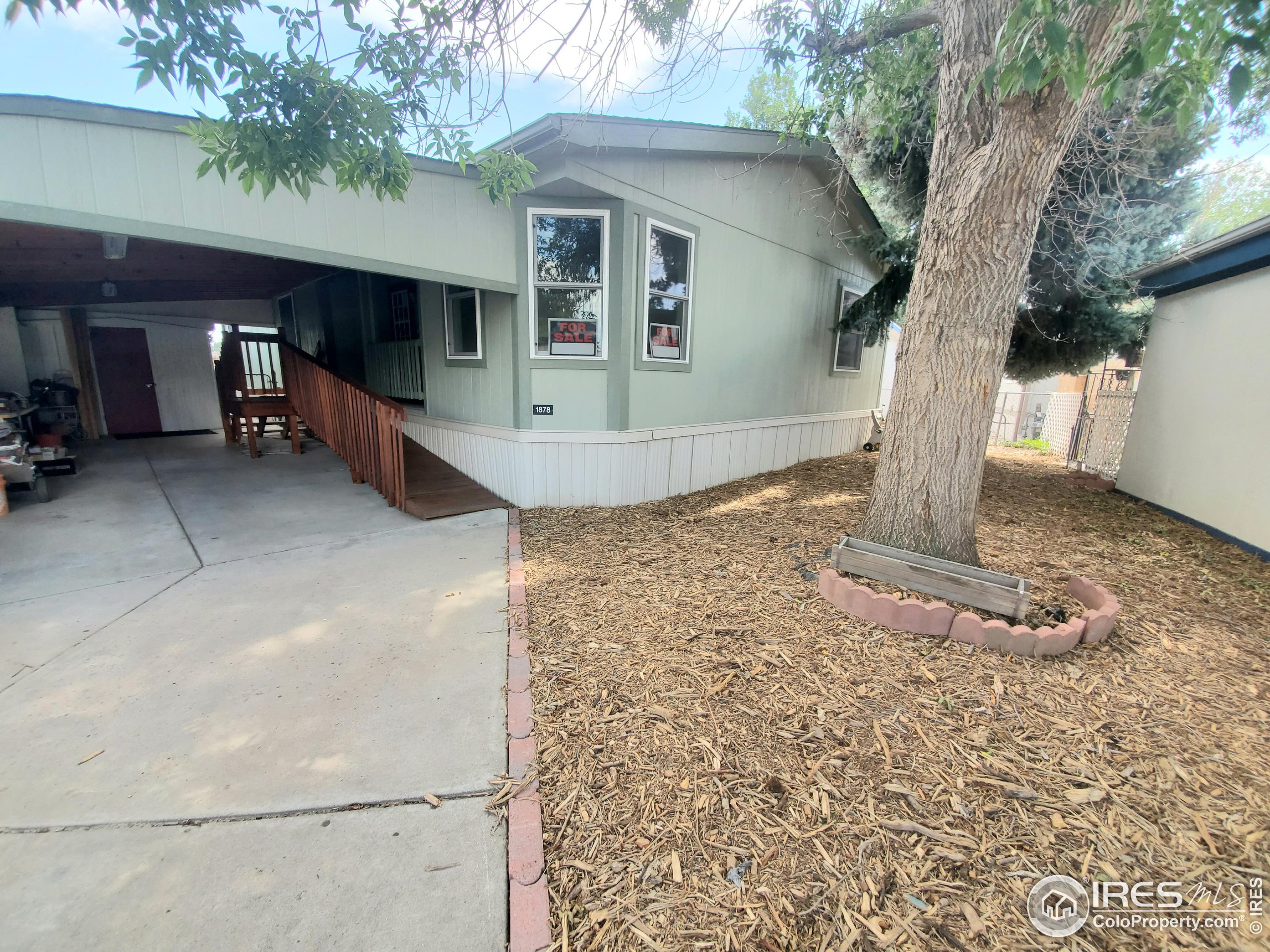 a view of a house with backyard and a tree