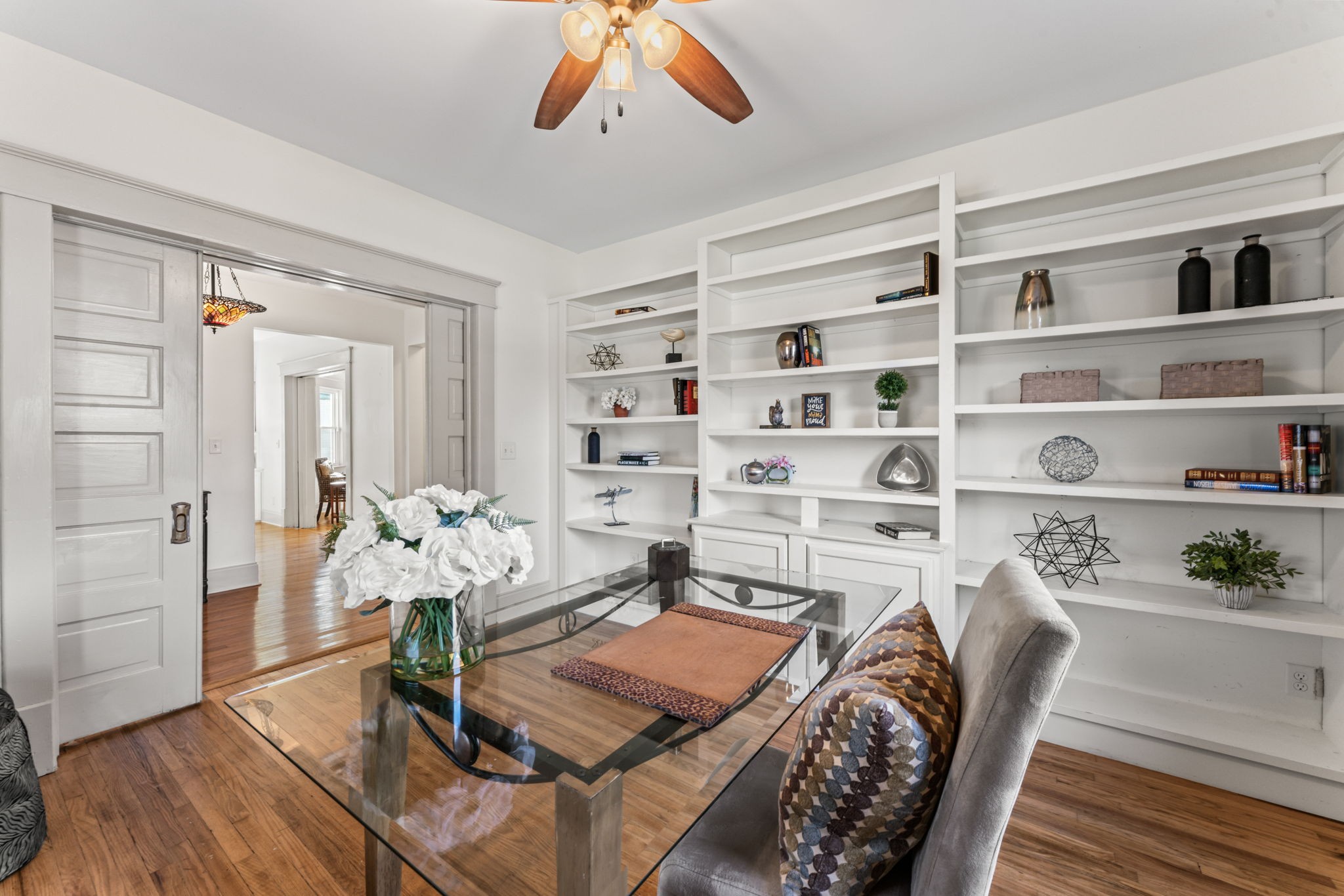 a living room with furniture