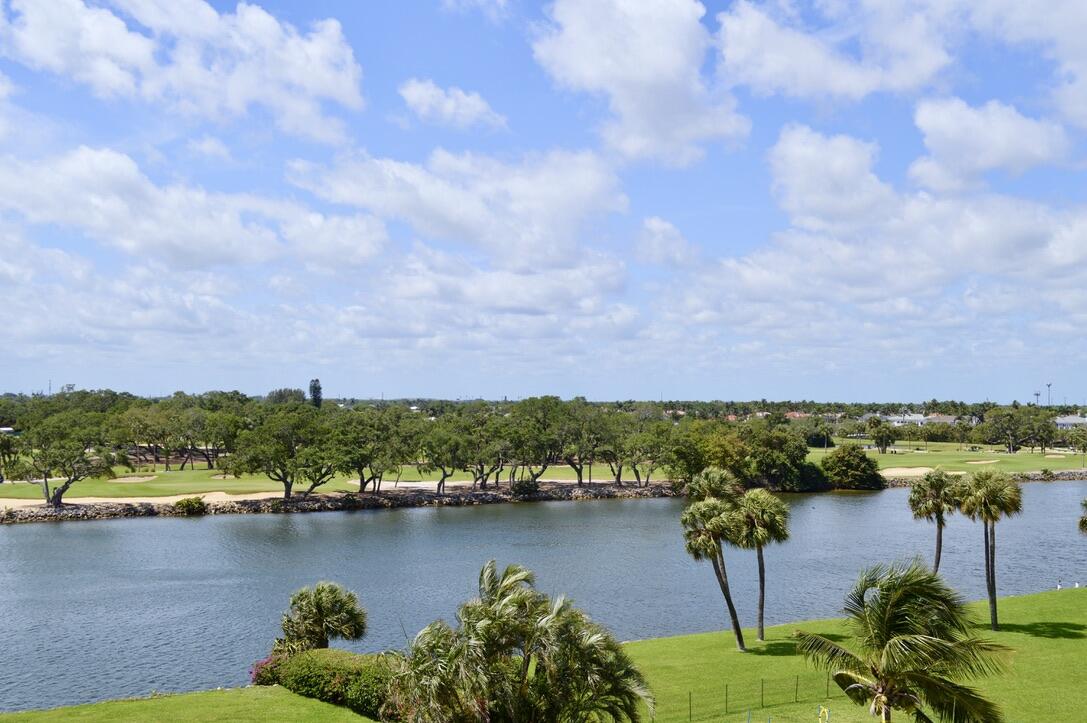 a view of a lake with a house