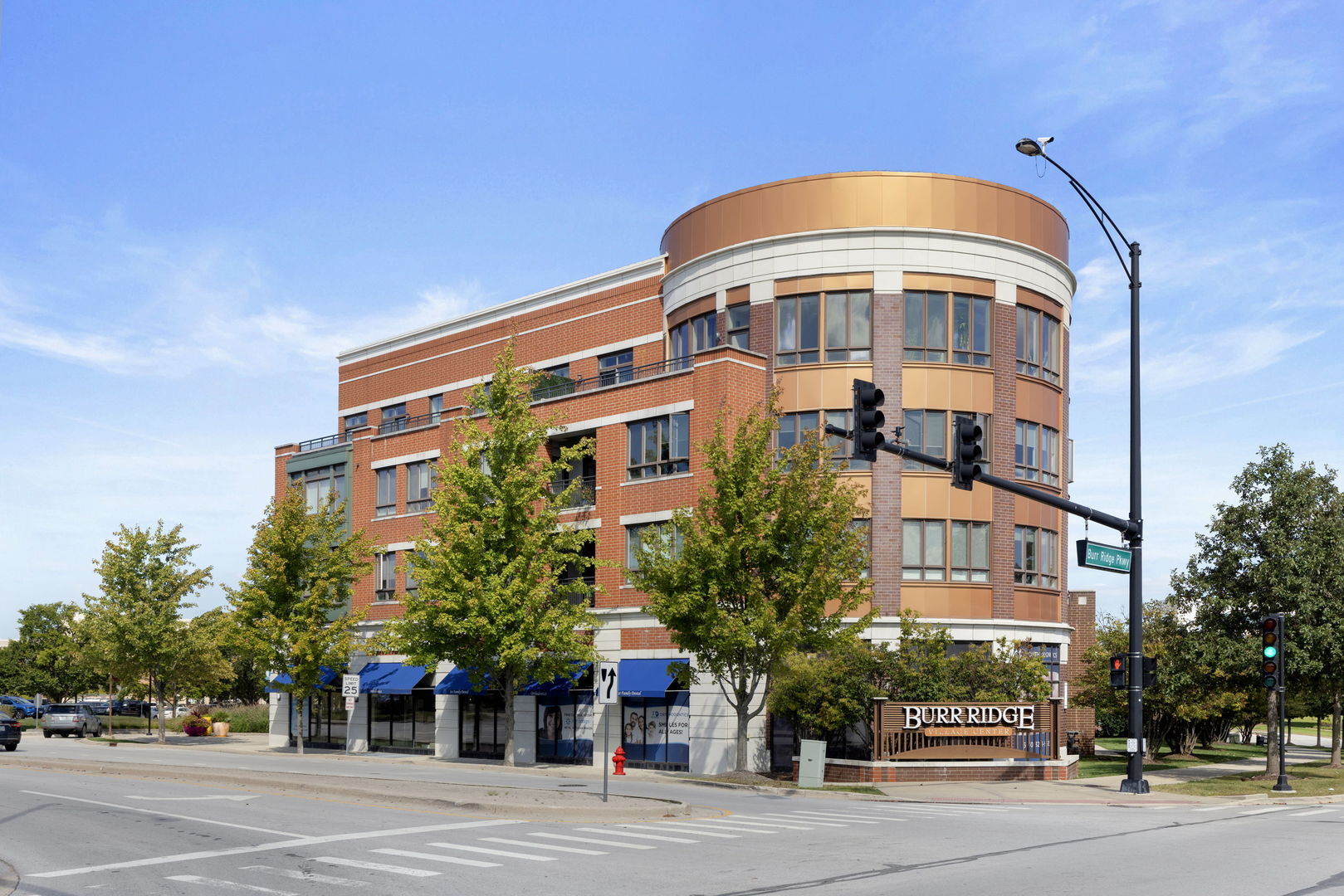 a front view of a building