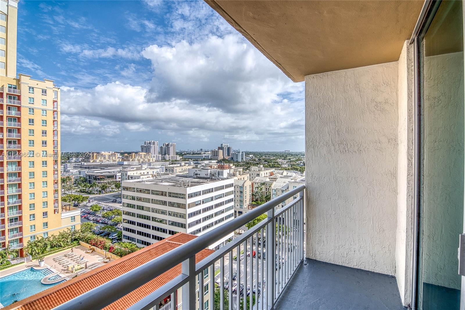 a view of balcony with city view