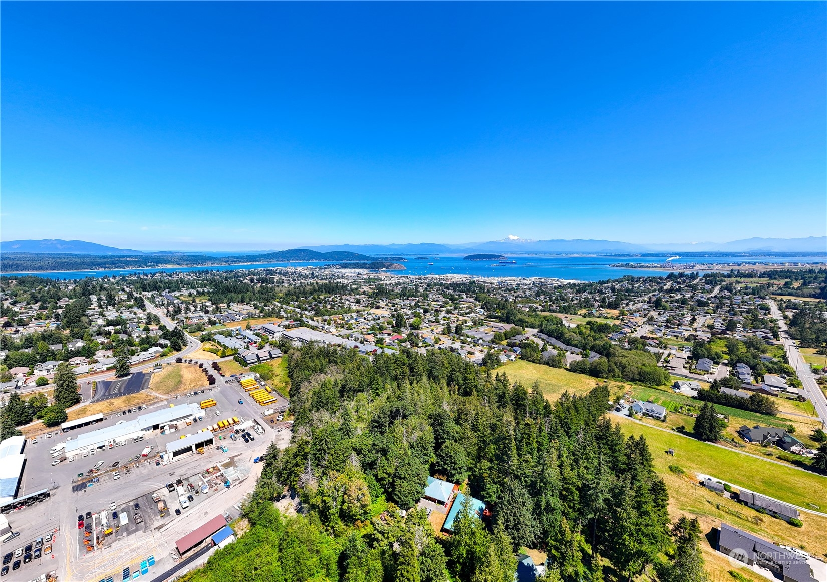 an aerial view of a city