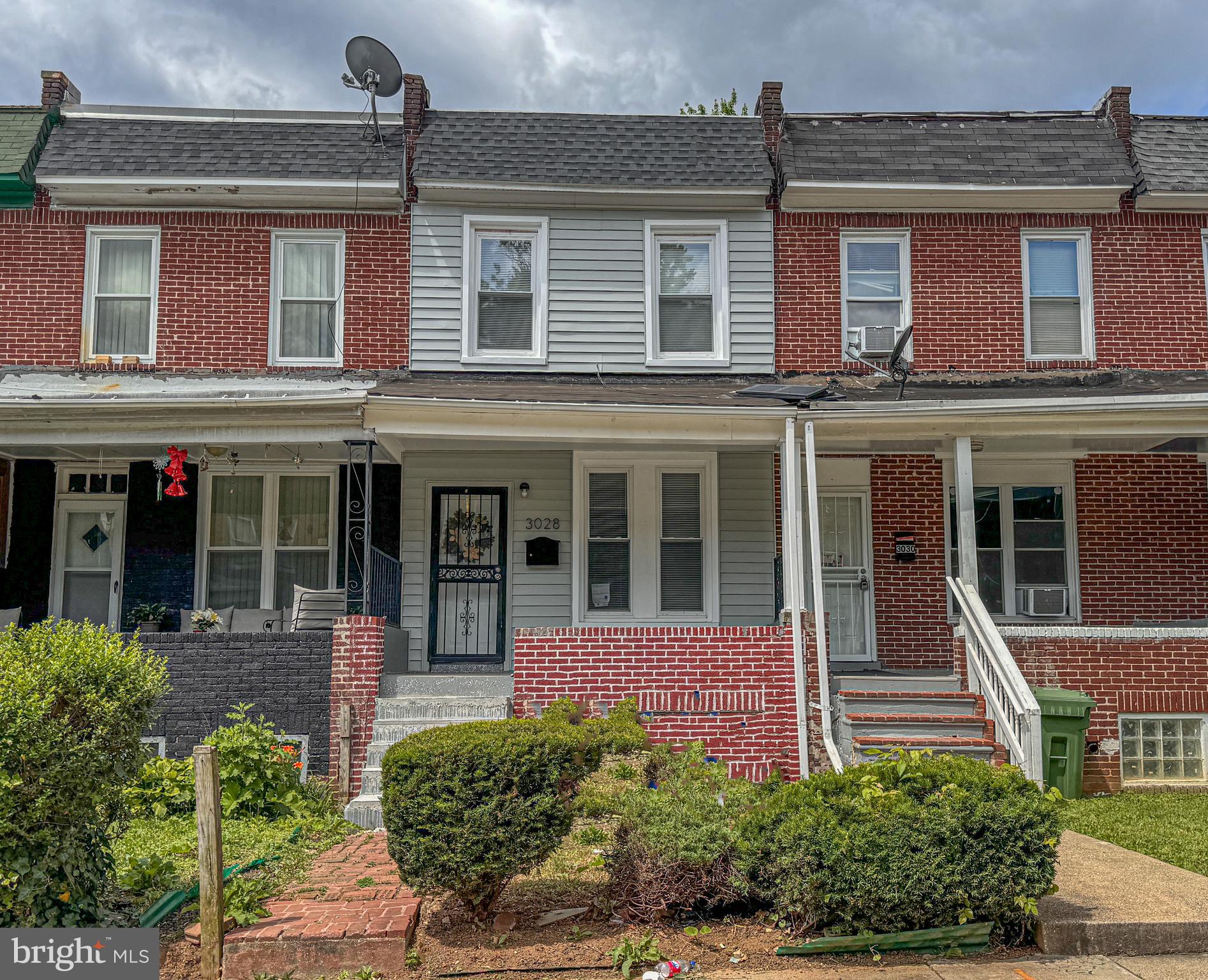 front view of a brick building