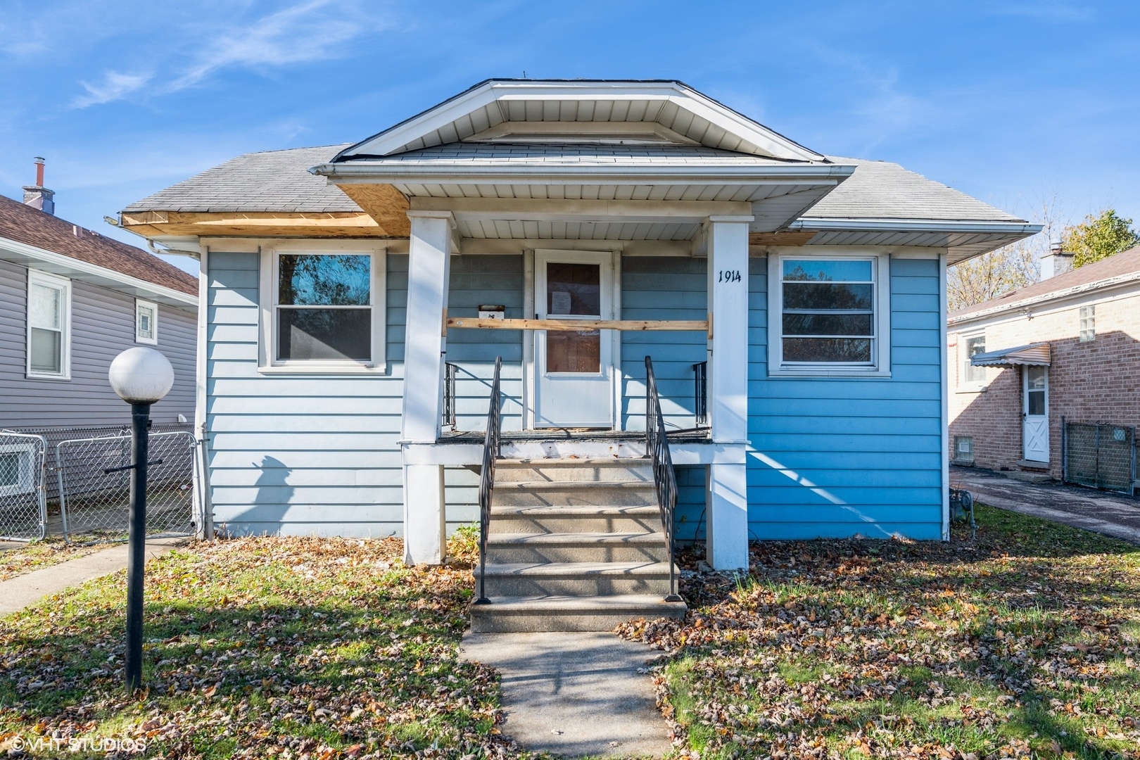 a front view of a house