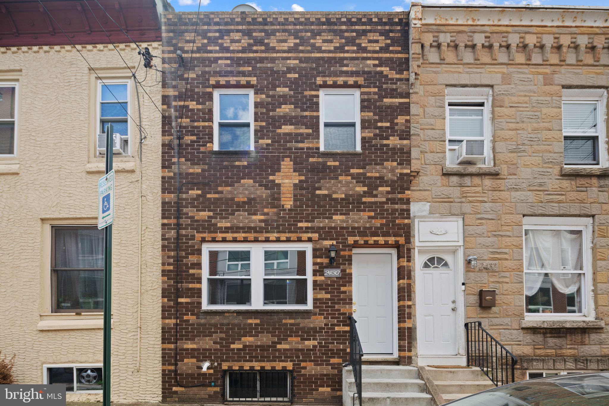 front view of a brick building