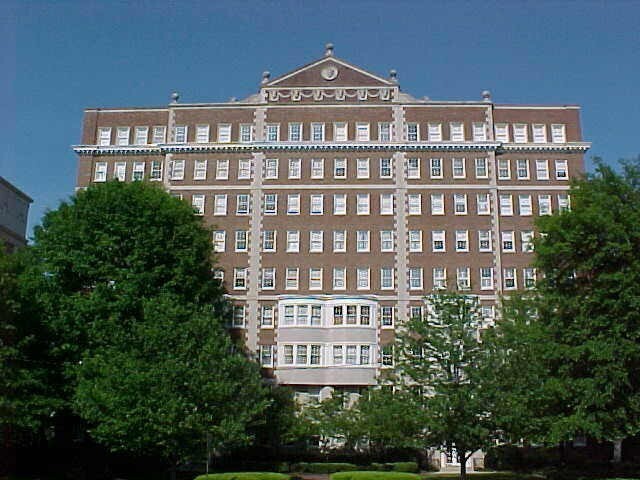 a front view of a building