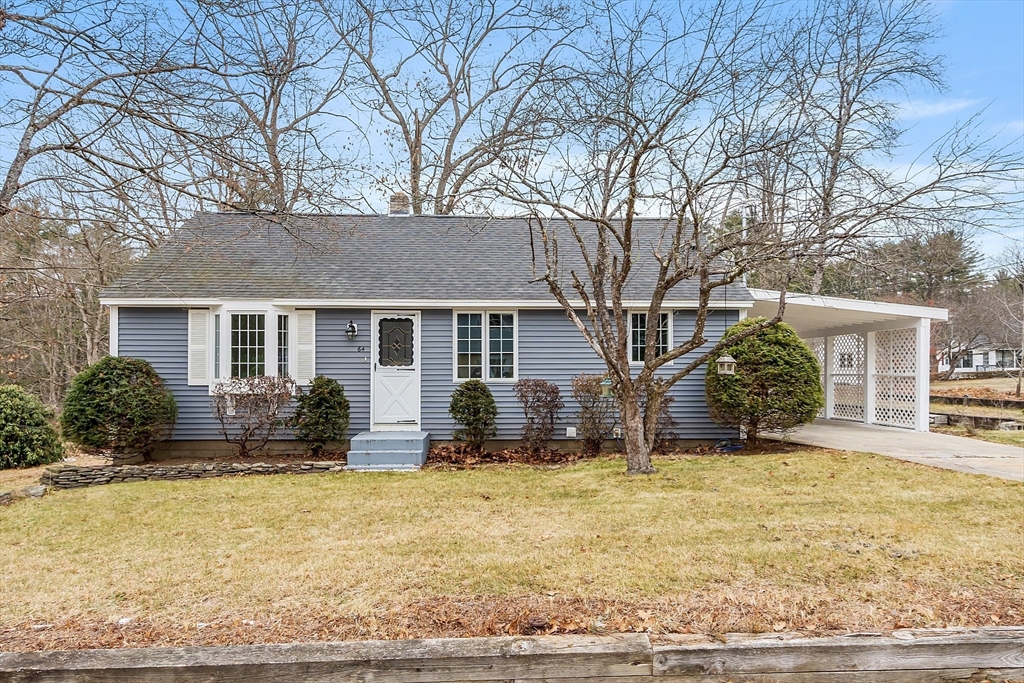 front view of a house with a outdoor space