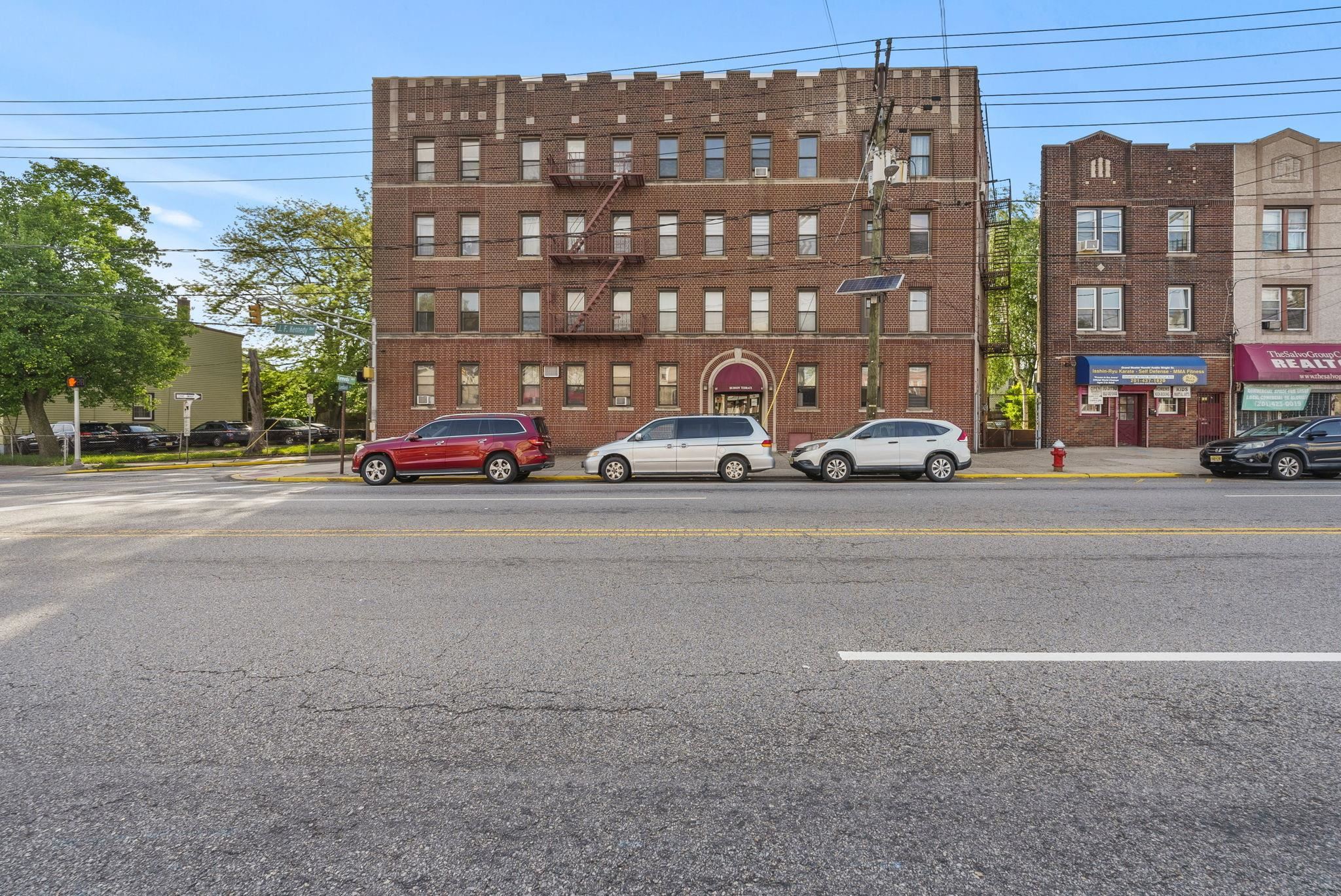 a car parked in front of a building