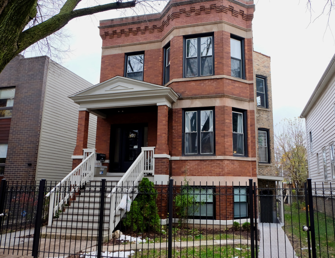 a front view of a house