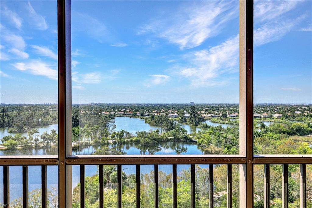 a view of a city from a balcony